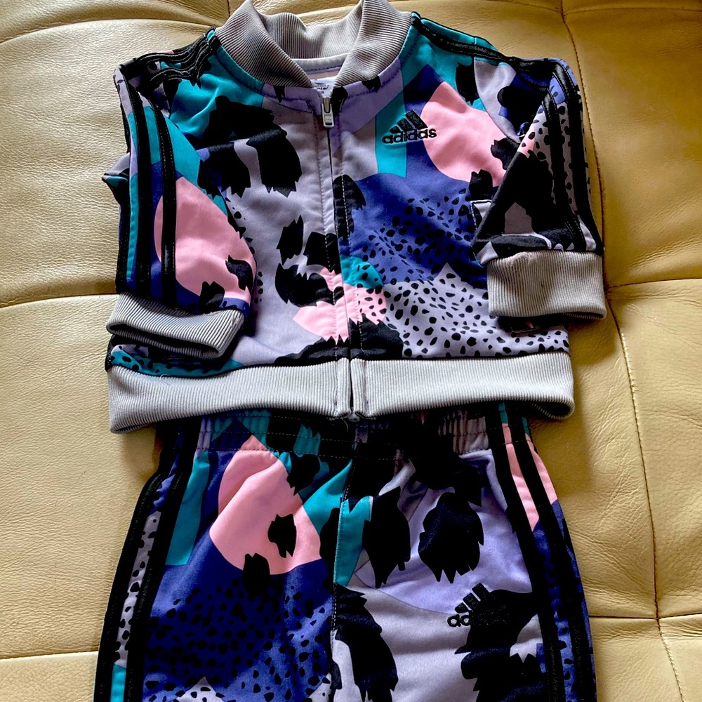 adidas Kids Matching Set in Teal, Pink, Purple, Black